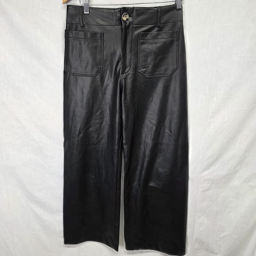 Maeve by Anthropologie Size 28 Pants The Colette Black Faux Vegan Leather